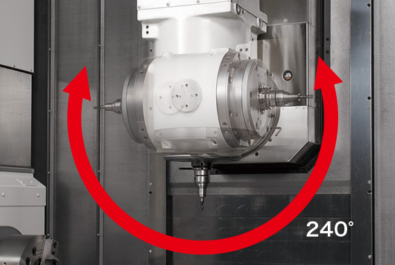 超大的B轴旋转范围 240°